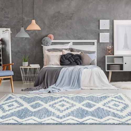 Vista 10 de LUXE WEAVERS Ibiza Collection 8067 - Alfombra geométrica suroeste, color gris, 6 x 9