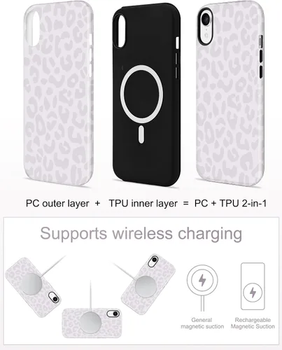 Vista 207 de Jusy Funda compatible con MagSafe con estampado de caparazón de tortuga marrón para iPhone 7/8/SE, cubierta protectora de TPU suave magnética