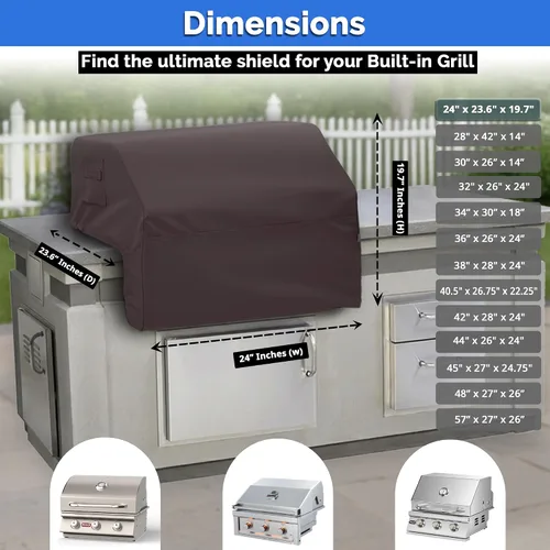 Vista 7 de Covers & All Cubierta de parrilla integrada para parrilla al aire libre – Resistente 12 oz impermeable cubierta de parrilla de barbacoa incorporada