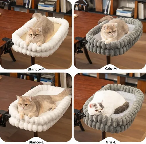 Vista 9 de CHEERPALS Cloud - Hamaca plegable para gatos de interior Gris