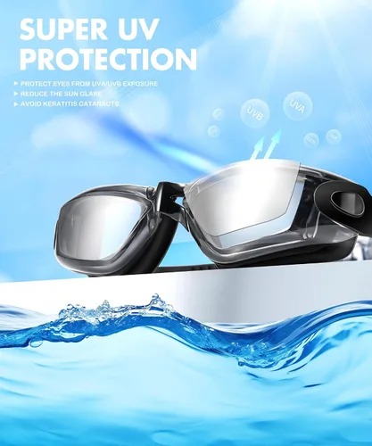 Vista 6 de NSSIW Swim Goggles,Anti-Fog Swimming Goggles, 3 Pack Goggles Swimming Adult Men Women Youth