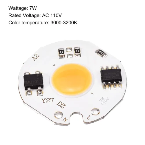 Vista 3 de MECCANIXITY Bombilla de chip LED 110V 7W blanco cálido 3000-3200K conductor libre de alta potencia reflector lámpara módulo aluminio tablero
