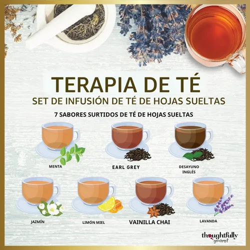 Vista 6 de Tea Therapy - Juego de regalo de infusión de té de hojas sueltas, infusor