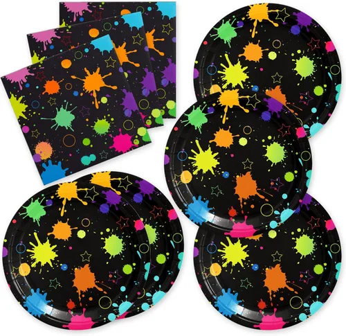 Vista 10 de 48 piezas de decoraciones para fiesta del cáncer de mama incluyen platos, servilletas, decoraciones para fiesta libres de cáncer para servir a 24