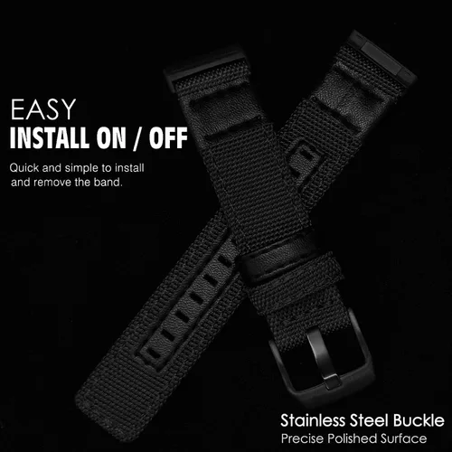 Vista 2 de Abanen Correas de reloj militar de nailon para Fitbit Versa 4 / Sense 2, conectores mejorados con tela tejida transpirable correa duradera