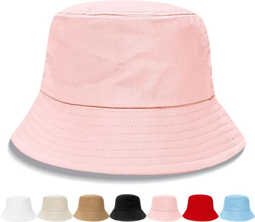 Vista 18 de NPQQUAN Bucket Hats for Men Woman Packable Foldable Sun Hats for Women Beige