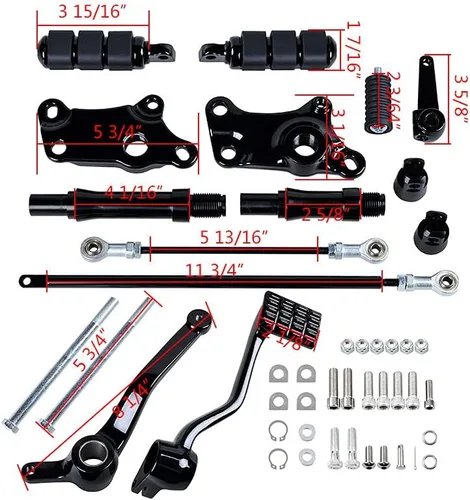Vista 2 de AMOPA CORP Forward Controls - Kit de montaje de clavijas de pie compatible con Harley Sportster XL883 XL1200 1991-2003 (negro)