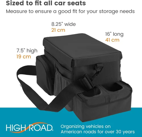 Vista 9 de High Road CarHop Organizador de Asiento Trasero para Niños y Organizador de Asiento de Pasajero para Adultos - Enfriador de Asiento de Carro