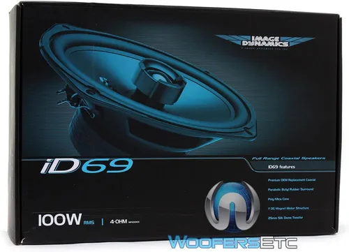 Vista 4 de Image Dynamics ID69 - Sistema coaxial de rango completo de 100 W RMS de 6 x 9 pulgadas, serie ID con tweeter de seda de 1 pulgada (0.984 in), par