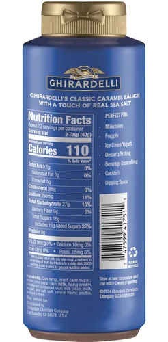 Vista 9 de Ghirardelli Salsa con sabor a chocolate, caramelo, chocolate blanco y caramelo de sal marina, botellas de 16 onzas (paquete de 4) con cuchara