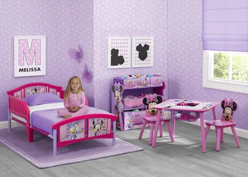 Vista 3 de Delta Children Cama de plástico para niños pequeños, Minnie Mouse de Disney