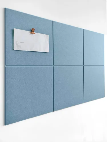Vista 26 de Tabla de corcho alternativa de 24 x 36 pulgadas, paquete de 6 azulejos de pared de fieltro con pestañas adhesivas extraíbles seguras, tableros