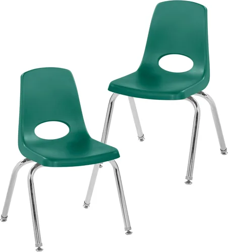 Vista 31 de FDP 15407-BL - Silla escolar apilable de 8 pulgadas con deslizadores de Azul