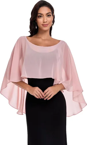 Vista 22 de Sheer Shawls and Wraps for Evening Dresses Chiffon Capes for Women Negro