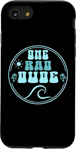 Vista 18 de One Rad Dude 1st Birthday Surf Beach Groovy Case for iPhone 17