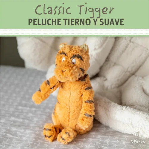 Vista 2 de Peluche de Disney para bebé, clásico, Winnie the Pooh y amigos, Tigger, 11.75 pulgadas, naranja, negro