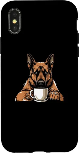 Vista 4 de iPhone 16 Dog Breed Coffee - German Shepherd Case