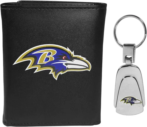 Vista 6 de Siskiyou Sports NFL unisex Tri-fold Wallet & Steel Key Chain