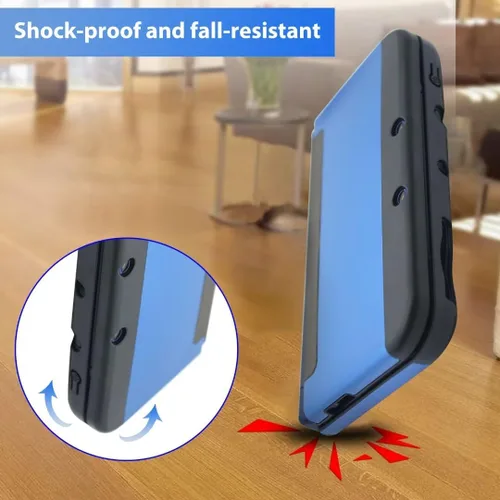 Vista 6 de Funda protectora con carcasa rígida compatible con Nintendo 3DS XL LL, a prueba de polvo y a prueba de golpes - Azul