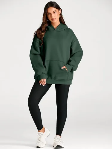 Vista 113 de Trendy Queen - Sudaderas extragrandes con capucha para mujer, suéteres de manga larga, sin botones, de vellón, de otoño, ropa de invierno