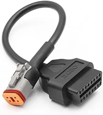 Vista 4 de Cable de conexión OBD para moto 4PIN a 16PIN OBD2 Conector Compatible 4pin a OBD2 16pin Cable adaptador de diagnóstico OBD Conector