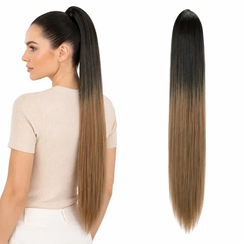 Vista 21 de PRETTYSHOP - Extensión de pelo largo y liso, resistente al calor