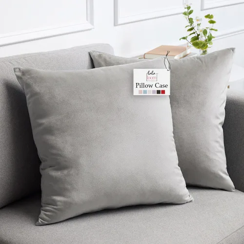 Vista 15 de lalaLOOM Fundas de almohada de terciopelo, juego de 2 almohadas cuadradas decorativas para el hogar, fundas suaves de acento, fundas de almohada