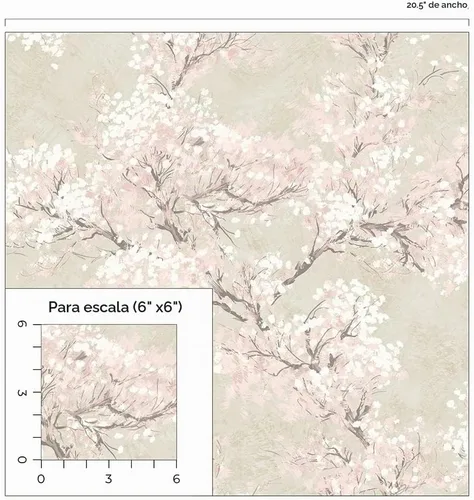 Vista 8 de NextWall Cherry Blossom Grove - Papel tapiz para despegar y pegar (pergamino y rosa)
