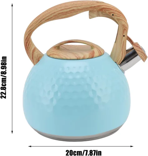 Vista 6 de Hervidor de té, hervidor de té silbante de 3 litros para estufa, hervidor de té de acero inoxidable, tetera para estufa, con mango ergonómico