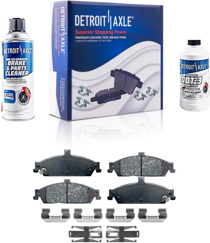 Vista 55 de Detroit Axle - Pastillas de freno de cerámica delanteras Reemplazo de pinza de freno derecha para Dodge Ram 1500 Dakota, Ram 1500 Classic - Juego