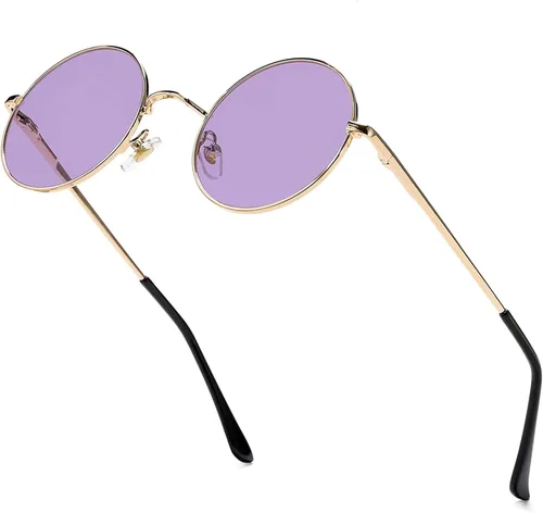Vista 11 de Gafas de sol polarizadas redondas pequeñas para mujeres y hombres, gafas de negro/gris