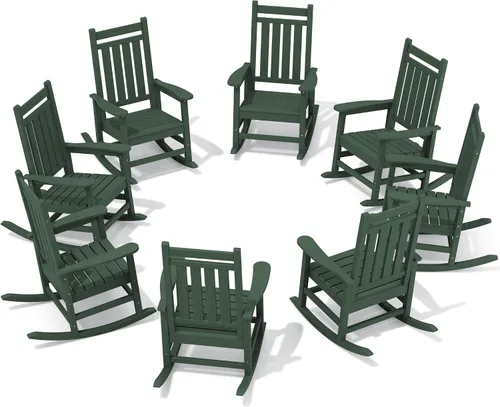 Vista 51 de SEWALL Mecedora de polietileno de alta densidad para adultos, mecedora de gran tamaño para exteriores, para patio, porche, Aruba