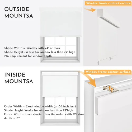 Vista 18 de Persilux Persianas enrollables opacas inalámbricas para ventanas, parada libre con cenefa, persianas de tela con aislamiento térmico, protección UV