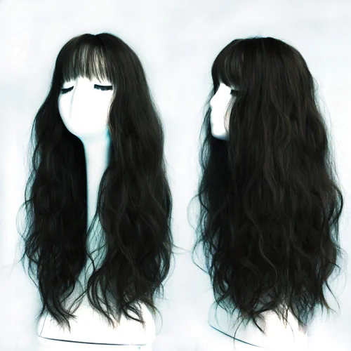 Vista 2 de Pieza de repuesto para la frente del cabello de 6 x 6 pulgadas con clip en suplemento ondulado suelto con flecos delgados para cabello fino