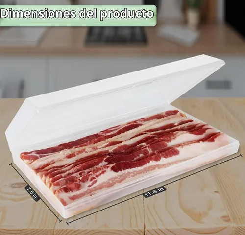 Vista 2 de Home-X Bacon Saver - Recipiente hermético de plástico para tocino, sin BPA, apto para lavavajillas, recipiente de almacenamiento de tocino a prueba