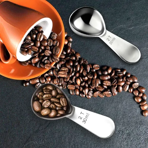 Vista 2 de Cuchara de café de acero inoxidable 18/8 de 2 cucharadas - Cuchara medidora exacta (1 fl oz)