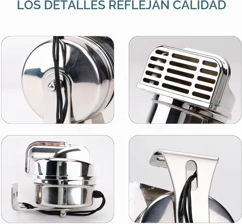 Vista 5 de FARBIN Bocina de acero inoxidable de tono bajo para barcos, bocinas de automóvil impermeables para barcos Bocinas de motocicleta súper fuertes de 12