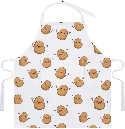 Vista 7 de Babero de cocina unisex con bolsillo, impermeable, lavable a máquina, para jardín, restaurante, manualidades