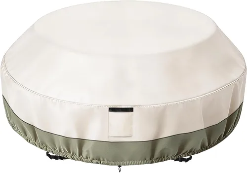 Vista 8 de Bitubi Funda para Mesa de Patio Rectangular/Ovalada de 60 Pulgadas, Funda para Mesa de Comedor Exterior Resistente e Impermeable para Invierno