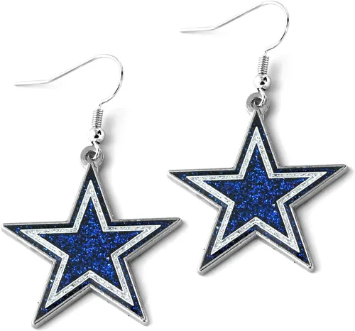 Vista 27 de aminco NFL - Aretes deslumbrantes con purpurina para mujer