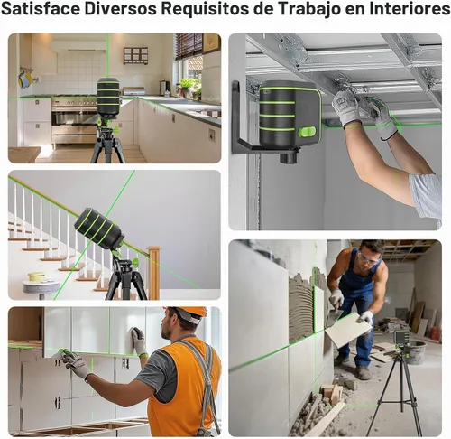 Vista 2 de Huepar Nivel láser autonivelante con trípode de 60" U011G