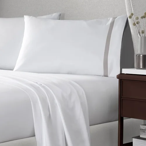 Vista 6 de Martex Par de fundas de almohada ultra suaves con dobladillo de la serie 2000, King, gris claro