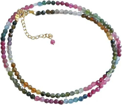Vista 20 de Gempires - Collar de cuentas de piedras naturales hechas a mano, joyería de cristal hipoalergénica de 20 pulgadas, chapado en oro, joyería de moda