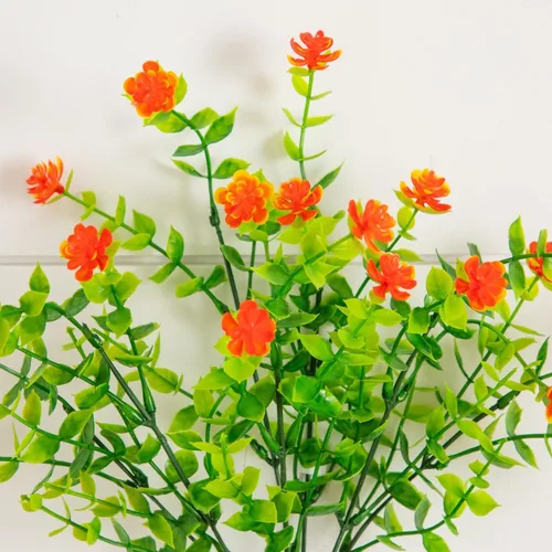 Vista 9 de Nearly Natural Mini rosa artificial resistente a los rayos UV de 13 pulgadas (interior/exterior) - Juego de 12 Naranja