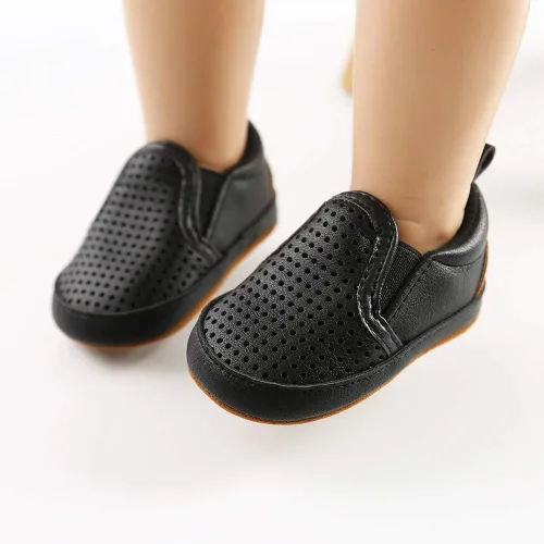 Vista 3 de Meckior - Zapatos para recién nacidos tipo mocasines de lona con suela suave para recién nacidos bebés niños y niñas que estén dando sus primeros