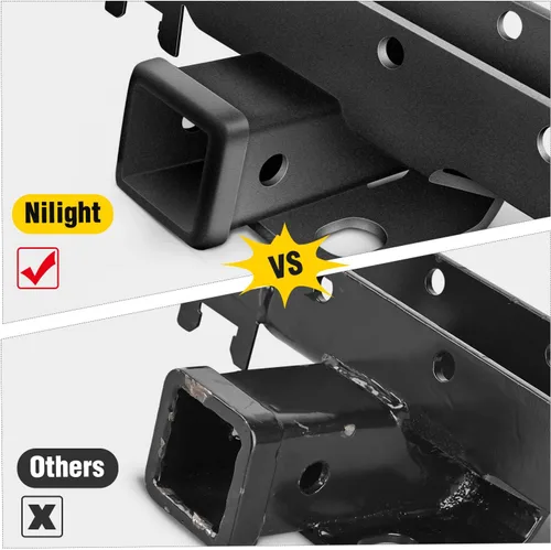 Vista 8 de Nilight - JK-61A Kit receptor de enganche de remolque de parachoques trasero de 2 pulgadas, compatible con Jeep Wrangler JK 2007-2018 de 4 puertas