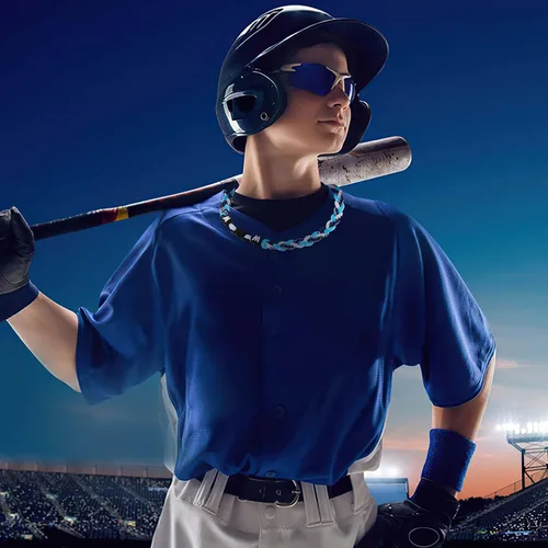 Vista 5 de Collar de béisbol prémium de 18 pulgadas con cuerda trenzada de nailon con diseño Tornado