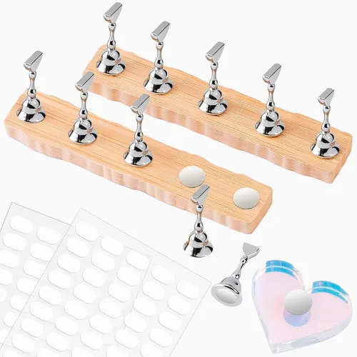 Vista 10 de Soporte de uñas para prensa, puntas de uñas magnéticas, soporte de uñas para pintar uñas, diseño de uñas postizas con masilla adhesiva reutilizable