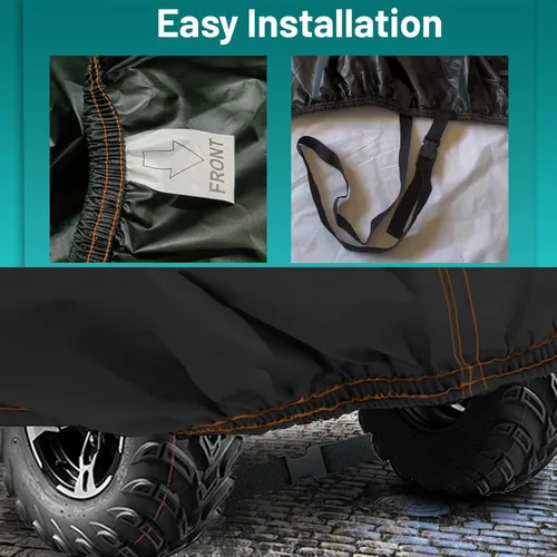Vista 7 de QYMOTO Cubierta para ATV, Cubierta grande para ATV XL 2-UP, Universal para 4 ruedas Quad Durable Impermeable al Aire Libre Protección Completa