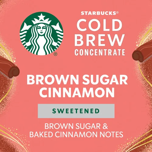 Vista 5 de Starbucks Cold Brew Concentrado de café, café helado con sabor a canela y azúcar morena endulzada, 32 onzas líquidas